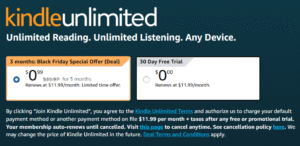 Amazon’s Black Friday Kindle Unlimited Deal: Get 3 Months for Just $0.99!