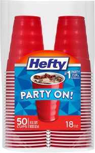 Hefty Party On Red Plastic Cups, 18 Ounce, 50 Count – $2.87