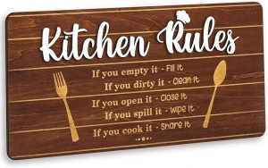 Rustic Kitchen Rules Sign Wall Decor – $2.14