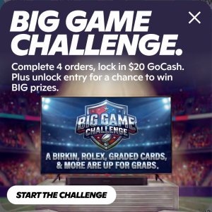 GoPuff: Score $20 GoCash & Enter to Win a Rolex, Birkin, or Graded Cards with 4 orders of $30+