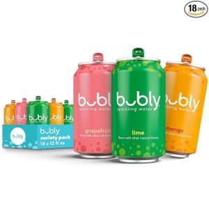 Pack of 18 bubly Sparkling Water Cans – $6.04