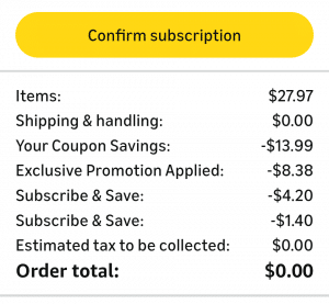 Price breakdown on Amazon