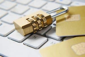 Image of credit card with a lock next to it