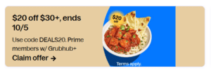 Grubhub deal banner